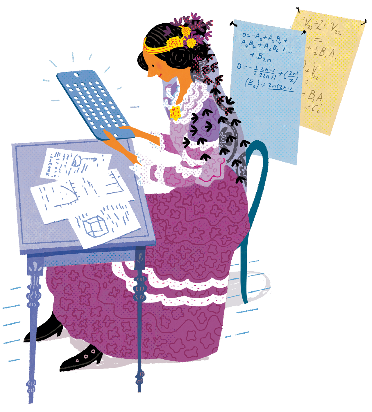 Illustration of Ada Lovelace, the first computer programmer