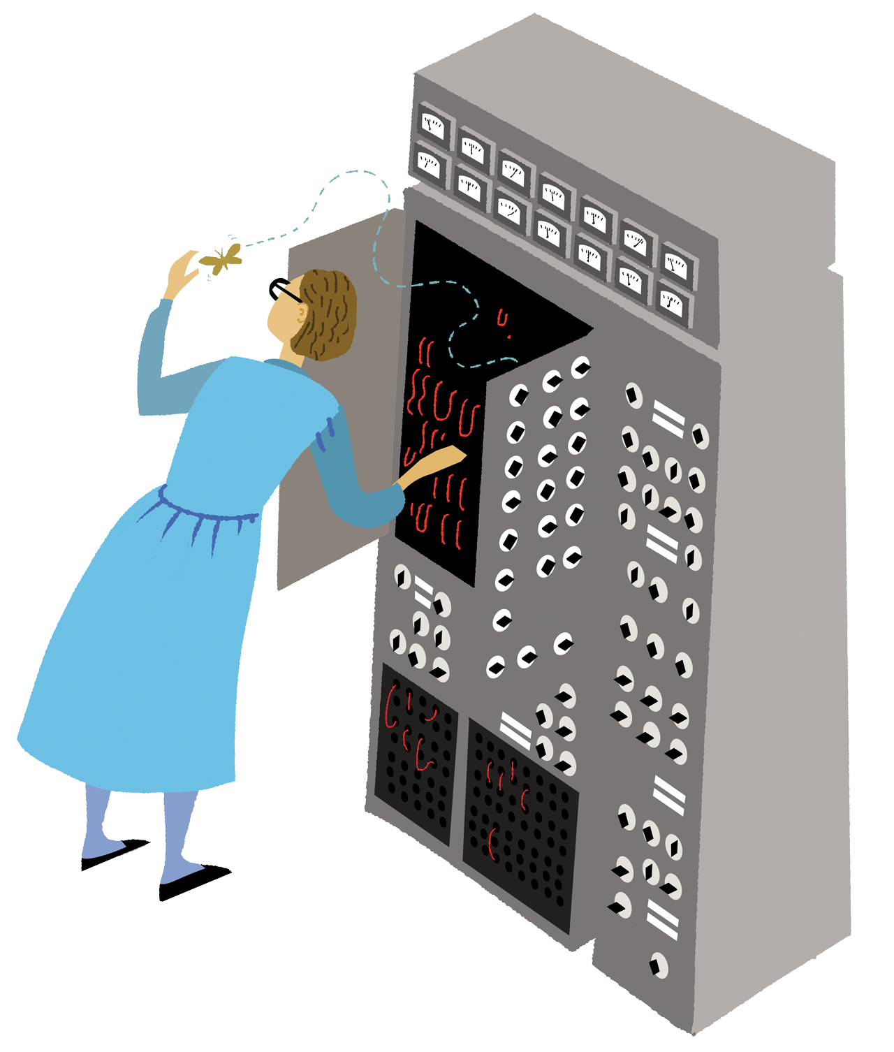 Grace Hopper finding the first computer bug