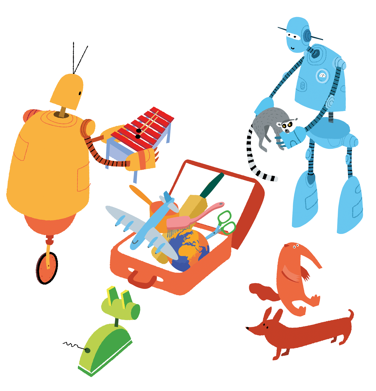 Suitcase illustration for variables